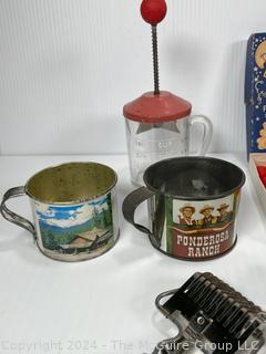 Kitchenware Tools, Cookie Cutters and Ponderosa Ranch Tin Cups