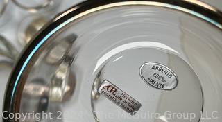 Italian Clear Crystal with .800 Silver Punch Bowl Set Made by AGP Firenze