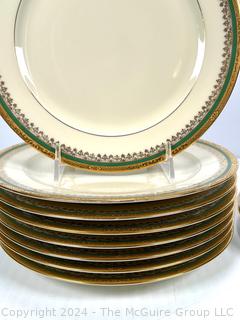 Set of Ten (10) Porcelain Dinner Plates by KPM in Royal Ivory Pattern