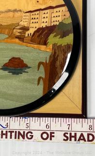 Two (2) Inlaid Marquetry Seascape Plaques from Cuomo Lucky Store Sorrento, Italy. 