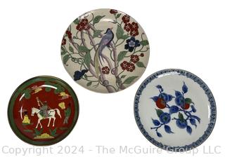 Three (3) Asian Painted Porcelain Plates and Chargers