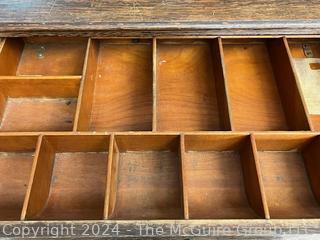 General Store Counter Top National Cash Register Three Drawer Safe in Wood Case with Locking Back Panel and Combination Lock