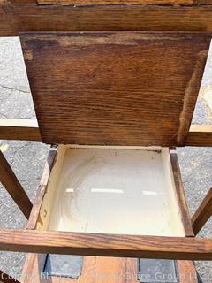 Arts & Crafts Hall Tree and Umbrella Stand with Leaded Glass Topper. Made in UK. 29 x 11 x 60"