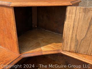 Oak Corner Shelf with Cabinet. 18" x 18" x 40"