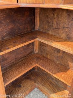 Oak Corner Shelf with Cabinet. 18" x 18" x 40"