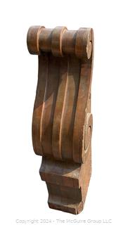 Scrolled Wood Architectural Element or Corbel. 33"T