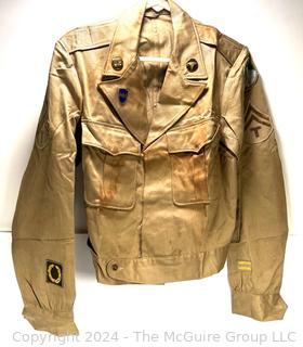 WWII Army Combat Medic Uniform "Ike Jacket" with Patches and Insignia for 104th Infantry Division Patch Timberwolf