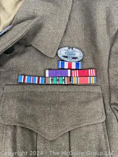 WWII Army Combat Medic Jacket with Theater Patches, Insignia & Ribbons, including Silver Star & Purple Heart, 104th Infantry Division Patch "Timberwolf" and Post-Service Patches