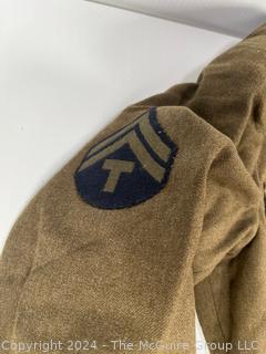 WWII Army Combat Medic Jacket with Theater Patches, Insignia & Ribbons, including Silver Star & Purple Heart, 104th Infantry Division Patch "Timberwolf" and Post-Service Patches