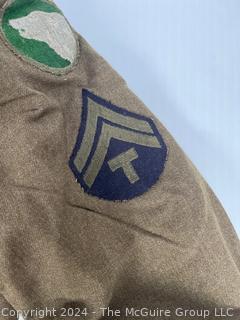 WWII Army Combat Medic Jacket with Theater Patches, Insignia & Ribbons, including Silver Star & Purple Heart, 104th Infantry Division Patch "Timberwolf" and Post-Service Patches