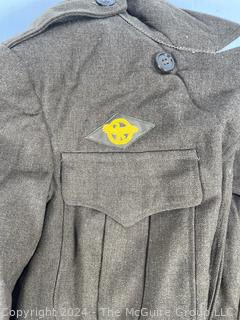 WWII Army Combat Medic Jacket with Theater Patches, Insignia & Ribbons, including Silver Star & Purple Heart, 104th Infantry Division Patch "Timberwolf" and Post-Service Patches