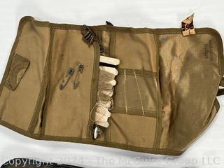 WWII Combat Army Medic US Army Field Medical Kit with Ampules, Sewing Kit and Rifle Cleaning Rods