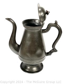 Pewter Flip-Lid Coffee Pitcher 12" Tall 