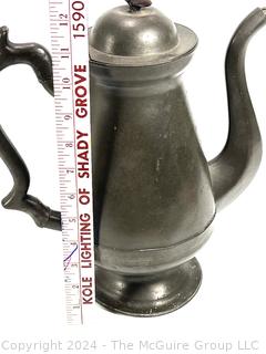 Pewter Flip-Lid Coffee Pitcher 12" Tall 