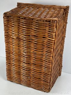 Wicker Reed Picnic Basket with Lid.  Measures 15 x 22 x 10"T  