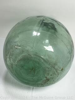 Green Blown Glass with Air Bubbles Wine Demijohn 