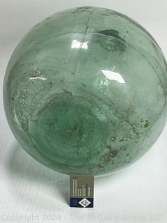 Green Blown Glass with Air Bubbles Wine Demijohn 