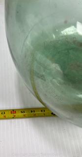 Green Blown Glass with Air Bubbles Wine Demijohn 