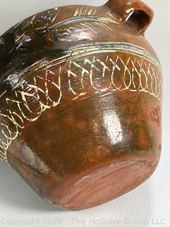 Large Mexican Hand Painted Terracotta Tamale Pot with Steamer. 13" Tall & 12" Diameter.