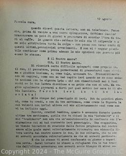 Io a Te (I to You) by Dinah Nelken with Translation in Italian by Eugenio Vaquer, circa 1940.  A love story told in diary form depicted through letters, postcards, telegrams, and various tickets (train and cinema) affixed to the page with colorful drawings. 