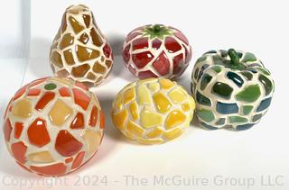 Five (5) Grassland Roads Ceramic Mosaic Fruit & Vegetable Decor