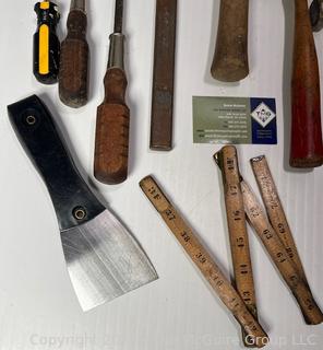 Hand Tools Including Plus Two Metal "Mustang" Auto Ornaments