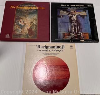 Three (3) Multi Record Box Sets Vinyl LP Record Albums: Classical Music