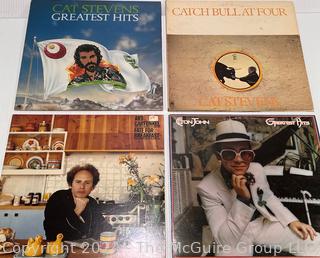 Four (4) Vinyl LP Record Albums: Cat Stevens, Elton John and Art Garfunkel