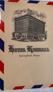 5 Vintage Airmail Envelopes from the Hotel Kimball, Springfield, Mass.