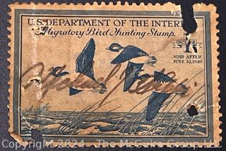 (21) Duck Stamps Early Issues $1 $2 $3. All Signed by Artists. 1940, 1945, 1947, 1948, 1949, 1949, 1950, 1952, 1954, 1955, 1956, 1957, 1957, 1958, 1960, 1961, 1963, 1966, 1967, 1968, 1969