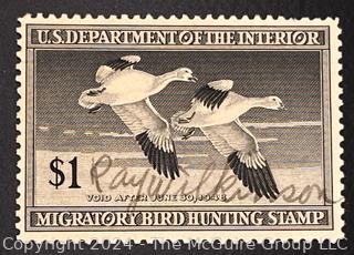 (21) Duck Stamps Early Issues $1 $2 $3. All Signed by Artists. 1940, 1945, 1947, 1948, 1949, 1949, 1950, 1952, 1954, 1955, 1956, 1957, 1957, 1958, 1960, 1961, 1963, 1966, 1967, 1968, 1969