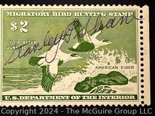 (21) Duck Stamps Early Issues $1 $2 $3. All Signed by Artists. 1940, 1945, 1947, 1948, 1949, 1949, 1950, 1952, 1954, 1955, 1956, 1957, 1957, 1958, 1960, 1961, 1963, 1966, 1967, 1968, 1969