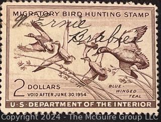 (21) Duck Stamps Early Issues $1 $2 $3. All Signed by Artists. 1940, 1945, 1947, 1948, 1949, 1949, 1950, 1952, 1954, 1955, 1956, 1957, 1957, 1958, 1960, 1961, 1963, 1966, 1967, 1968, 1969