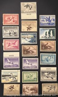 US Stamps Lot Of 19 Federal Duck Stamps Early Issues $1 $2 $3. 