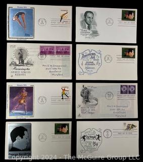 (8) First Day Covers (FDC's). Philately