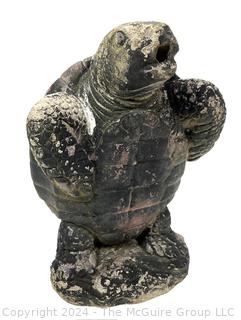 Cement Lawn Statue of Terrapin Sea Turtle. 10" Tall 