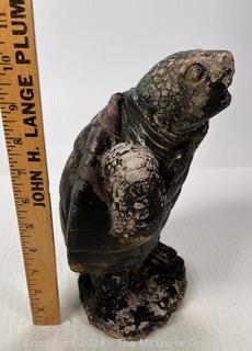 Cement Lawn Statue of Terrapin Sea Turtle. 10" Tall 