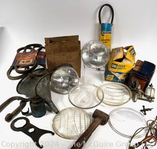 Miscellaneous Antique Automotive Parts and Headlights 