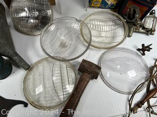 Miscellaneous Antique Automotive Parts and Headlights 