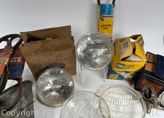 Miscellaneous Antique Automotive Parts and Headlights 