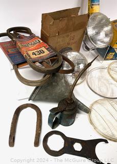 Miscellaneous Antique Automotive Parts and Headlights 