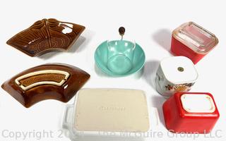 California Pottery Dishes, Pyrex Refrigerator Dishes and Le Creuset Casserole