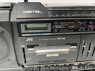 JVC PC-V2 Boombox CD/Tape/Radio Ghettoblaster (Untested)