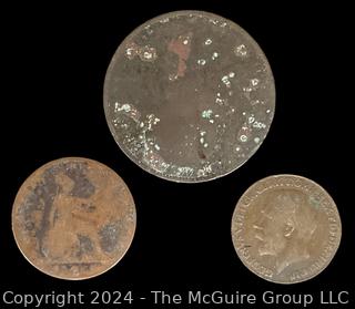 (3) Unidentified Coins of Which One Has an 18th C Date 