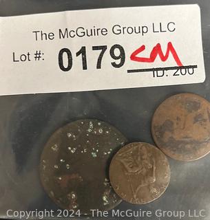 (3) Unidentified Coins of Which One Has an 18th C Date 