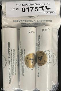 (4) Rolls of 2006-P U.S. Mint Brilliant Uncirculated Nickels & (4) Rolls of 2006-D U.S. Mint Brilliant Uncirculated Nickels