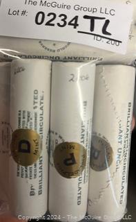 (4) Rolls of 2006-P U.S. Mint Brilliant Uncirculated Nickels & (4) Rolls of 2006-D U.S. Mint Brilliant Uncirculated Nickels