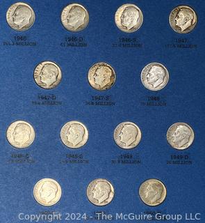 Complete Roosevelt Dime Set 1946-1996 Including all 50 Silver Dates and Mint Marks