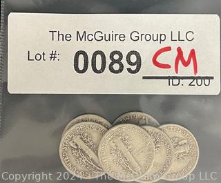 US: (6) Mercury Silver 10 Cent Dime Coins (4) 1942 (1) 1942-D (1) 1942-S