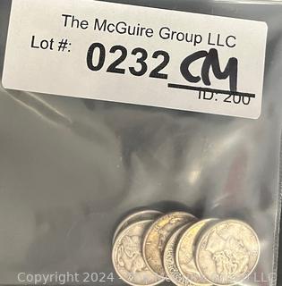 US: (6) Mercury Silver 10 Cent Dime Coins (1) 1941 (1) 1943-S (3) 1943-D (1) 1944